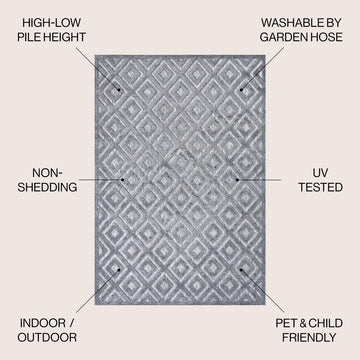 Portmany Neutral Diamond Trellis Indoor/outdoor Area Rug